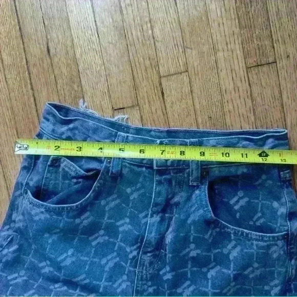 iets frans... Monogram Jeans High Rise Wide Legs Retro Sz 27W - Picture 5 of 10